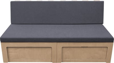 Camperbusbed - natuurlijk - 180x65-110 cm - met opbergruimte