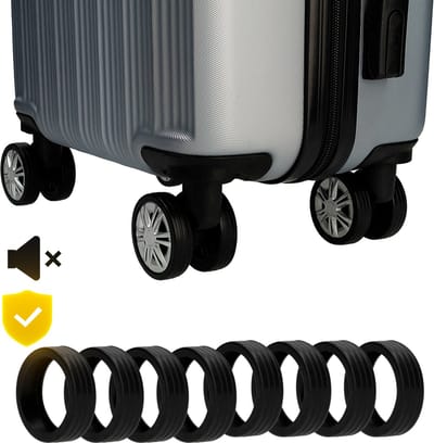 Kofferwiel Beschermers 8x - Siliconen - Set Van 8 Stuks – Bagage Beschermers - Reisaccessoires - Cadeaus voor Hem en Haar - Zwart - Silvergear