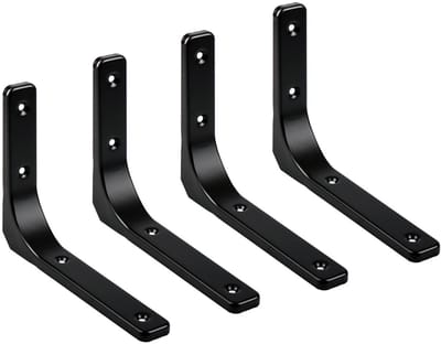 4 stuks - Wandplankbeugels - Plankdragers L vorm - Plankdragers - 150*125*20mm - Zwart - Geen schroeven - Roestvrij staal - multifunctionele - wandgemonteerde