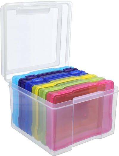 Unyqoos ® 6-delige Set Transparante Opbergdozen voor Foto's en Meer in Meerdere Kleuren