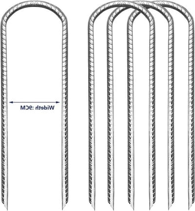 Stevige Tentpinnen en Grondankers voor Trampoline, Tuin en Camping - Metalen Haken en Pegs voor Stabiliteit en Beveiliging (9CM Breed, 4 Stuks)