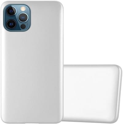 Cadorabo Hoesje geschikt voor Apple iPhone 12 / 12 PRO in METALLIC ZILVER - Beschermhoes gemaakt van flexibel TPU silicone Case Cover