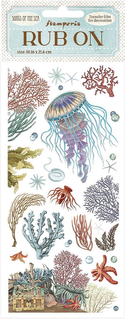 Stamperia - Songs of the Sea Rub-On 4x8,5 Inch Corals (DFLRB49)