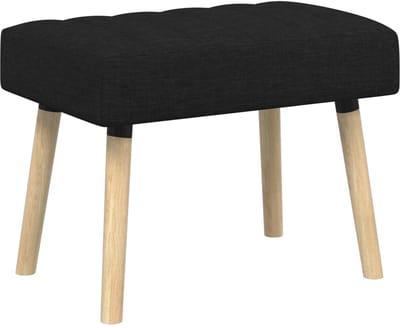 vidaXL - Kanaalgeplooide - Bank - Zwart - 60 - x - 40 - x - 45 - cm - Stof