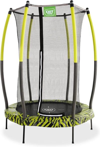 Trampoline met Veiligheidsnet voor Peuters en Kleuters - Ø140cm - Ideaal voor Binnen en Buiten - Zwart/Groen