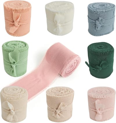 Set van 9 Rollen Chiffon Lint 4cm x 45m voor Bruiloft Decoratie, Cadeaus en DIY Strikken