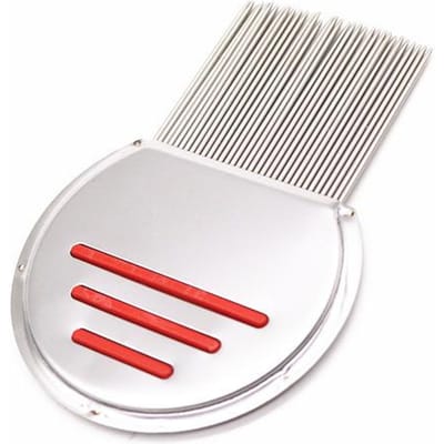 Peigne à puces en acier inoxydable Peignes à poux pour chiens et peigne à poux à nits Peignes à puces pour chien chat Enfant Adulte Peigne fileté Dent de toilettage white