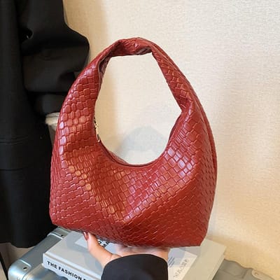 High-end en Modieuze Kleine Tas voor onder de Arm voor Dames Tassen voor Dames Tassen voor Nieuwe Niche Casual Geweven Knodel Tassen Veelzijdige Kleine Draagtassen brown