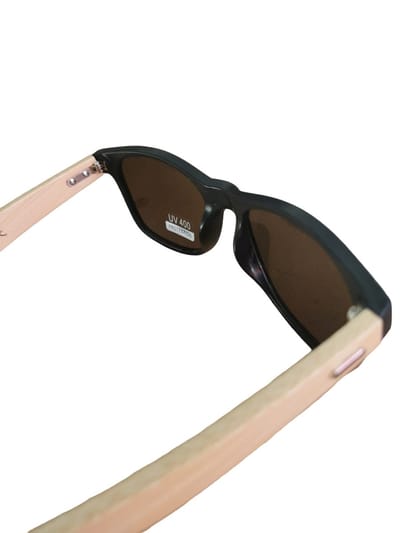 Collection Zonnebril - zonnebril heren - Uv 400 - Tarwestro - Bamboe - Naturel-zwart