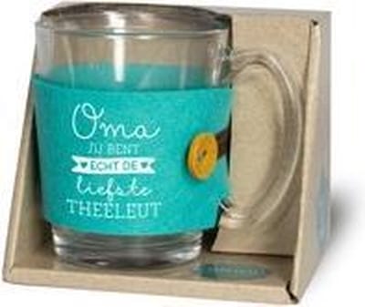 Theeglas - Oma - Zijden lint "Speciaal voor jou" - Cadeauverpakking