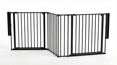 Safetots Overloop Oplossing met Twee Deuren en Meerdere Panelen voor Trappen Omhoog en Omlaag, Zwart, 272cm lang, Inclusief 2 Deurtjes