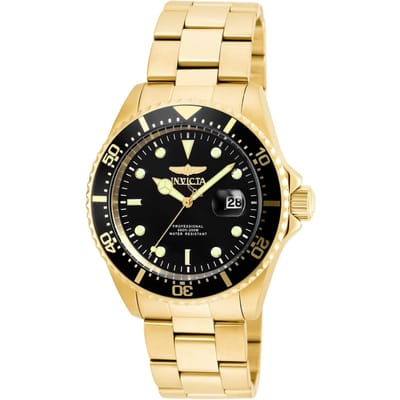 Invicta Pro Diver  22062 Heren Horloge - Quartz Uurwerk - Roestvrij Staal met zwarte Wijzerplaat - 43mm