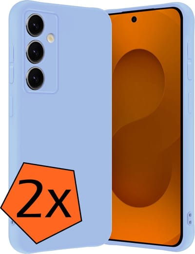 Hoes - 2 Stuks - Geschikt voor Samsung Galaxy S25 - Sterk & Shockproof - Case Siliconen - Back Cover - Telefoon Hoes - Lichtblauw