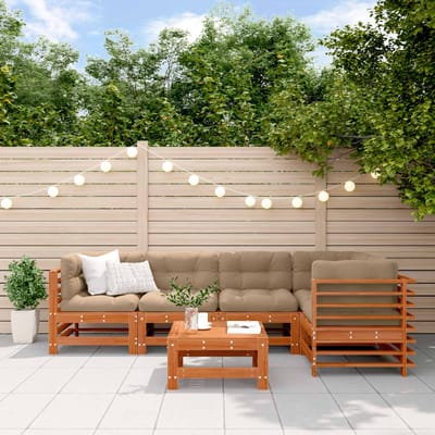 vidaXL - Tuin - loungeset - 6 - st - Wax - Bruin - Dennen - Massief - grenenhout