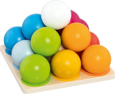 GOKI Stapelspel - Piramide Van Ballen - Stapelen En Sorteren - Hout - 1 Jaar