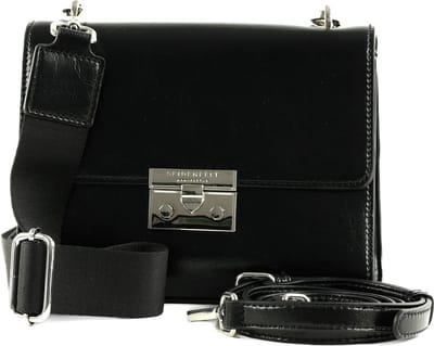 SEIDENFELT MANUFAKTUR Schoudertas Kinda Crossbag Glossy Black Zwart