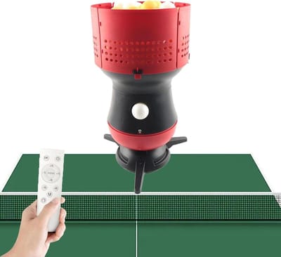 Tafeltennisrobot - Pingpongbalmachine Werpmachine - Tafeltennis Trainen - Met Afstandsbediening - 90 Ballen Capaciteit - Zwart Rood