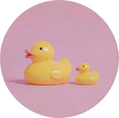 Badmat rond 70x70 cm - Antislip - Eendjes - Vrolijk - Roze - Badmatten voor badkamer - Badkamermat - Douchemat - Ronde badkamer mat