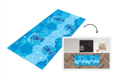 Keukenloper - Loper keuken - Zodiac - Tweeling - Design - 120x50 cm - Keukenloper vinyl