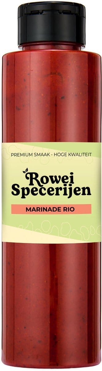 Rowei Specerijen - Rio Marinade - Knijpfles +- 425 gr - BBQ Marinade - Vlees Marinade - Oliemarinade - Rode Marinade - Marinade Voor Vlees - Marinade Voor Kip