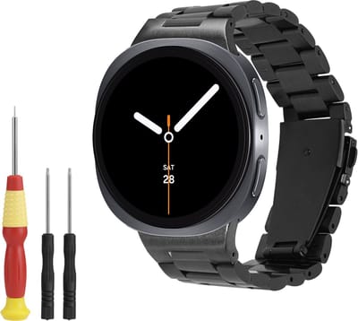 kwmobile Vervangend horlogebandje geschikt voor Samsung Galaxy Watch 8 Galaxy / Galaxy Watch 8 Classic 46mm - 14 - 22 cm RVS horloge bandje - zwart
