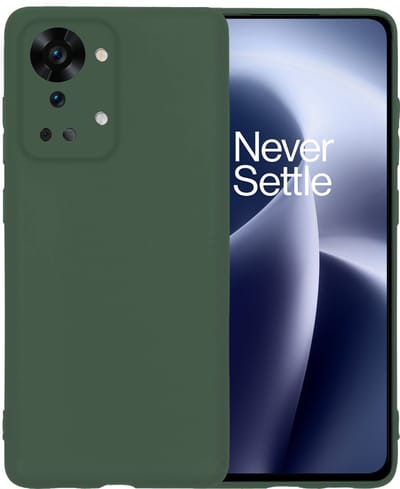 Hoesje - Geschikt voor OnePlus Nord 2T - Sterk & Shockproof - Siliconen Case - Hoes Cover - Telefoonhoes - Donkergroen