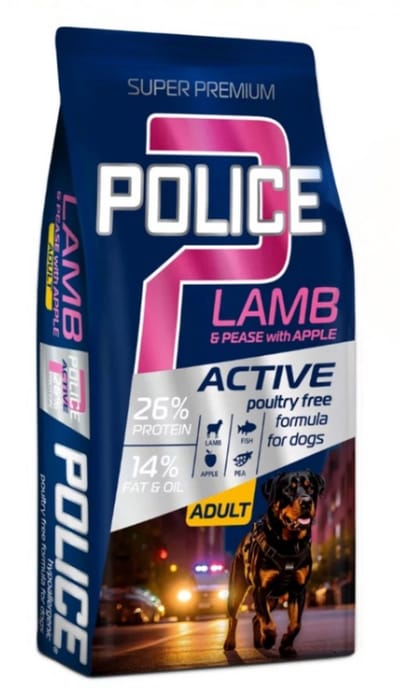 Panzi Police - Hypoallergeneen Hondenvoer – Hondenbrokken – Kipvrij – Lam, erwten & Rijst – Adult - 15kg