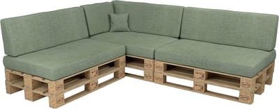 Palletkussen Set - Kussens voor bank - Comfortabel buiten zitten - 8-delig compleet pakket - 120x80cm zitvlak - Groen