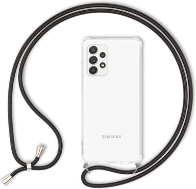 Hoesje Geschikt Voor Samsung Galaxy A13 Hoesje transparant silicone met Koord - Hoesje Geschikt Voor Samsung Galaxy A13 4G hoesje met koord - hoesje Hoesje Geschikt Voor Samsung Galaxy A13 met koord draagkoord TPU backcover - Zwart