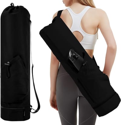 Yogamattentas - Sporttas Mat - Sportuitrusting Dragen - Waterdicht Nat Vak - Ruim Ontwerp - Zwart