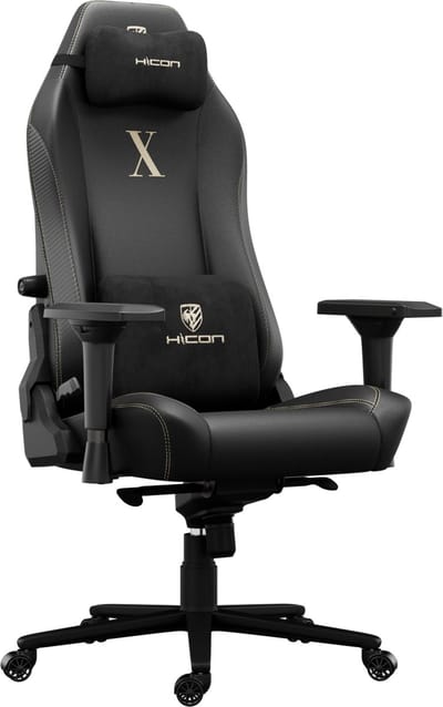 HICON® Ergonomische Bureaustoel - 4D Armleuningen - Verstelbare Lumbar Support APEX Serie Fury - Zwart