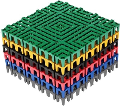 Modulaire Vloertegels - Drainagematten - Buiten Gebruik - Snel Afwaterend - 40x40x4 cm - Grijs