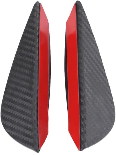 JHUBERS- Voorbumperlip 4-delig - Universele ABS Koolstofvezel - Spoiler Canards - Trim Kit - Plakband - Bescherming tegen krassen