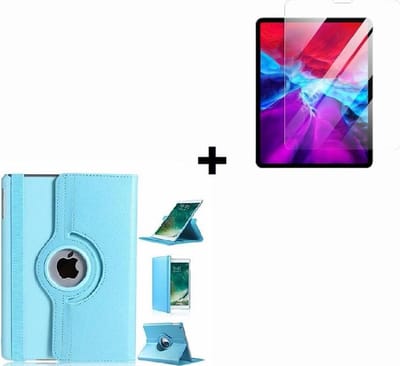 Geschikt voor iPad Air 2020 hoesje - Air 2020 Screenprotector - 10.9 inch - Tablet Cover Case Turquoise + Screenprotector