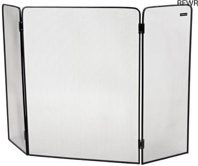 RFWR® Vouwbaar Drievoudig Open Haardscherm met Metaal Gaas voor Binnen en Buiten - 26,25" L x 24" H