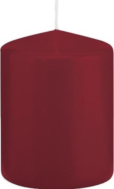 Trend Candles Cilinderkaars/stompkaars - bordeauxrood - 6 x 8 cm - 29 branduren - met brandvertragende folie