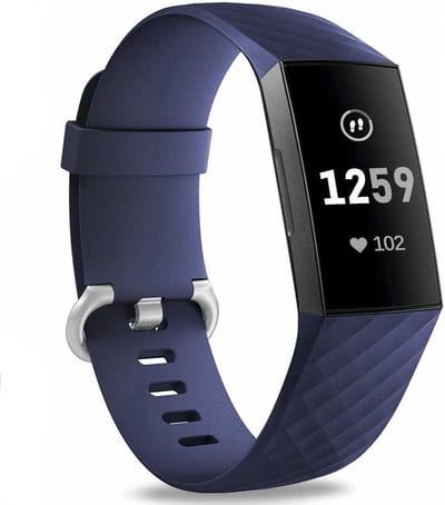 Scoby - Wafelband - Geschikt voor Fitbit Charge 3/4 Sport Band - Sportarmband - Maat S/M - Blauw