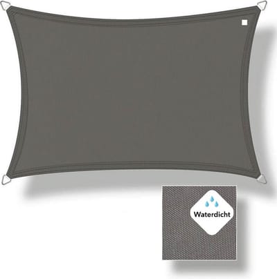Buitenkado schaduwdoek waterdicht 2 x 4m, antraciet