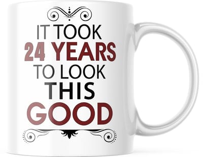 Grappige 24e Verjaardag Mok - It Took 24 Years To Look This Good - 330ml Keramische Koffiebeker - Cadeau voor Man, Vrouw