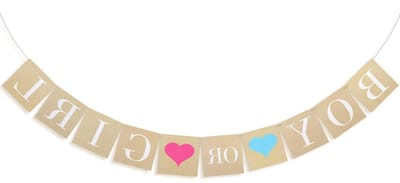 Kraft papier geslacht onthulling banner voor babyshower, gender reveal feestdecoraties en cadeau voor aanstaande moeders