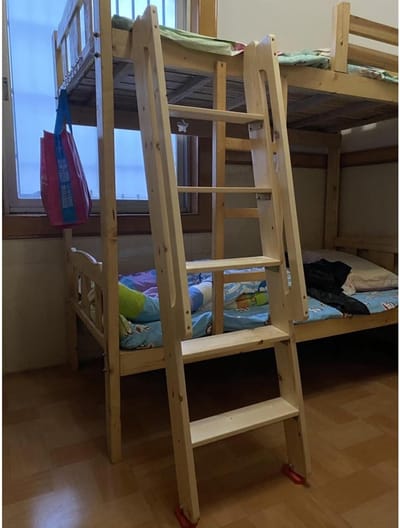 Stapelbedladder Hout - Klimladder Leuningen - Veilig Klimmen - Brede Treden - Tot 7 voet - Houtkleur
