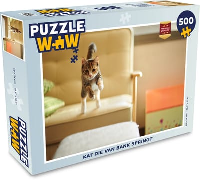 Puzzel Kat - Spring - Stoel - Legpuzzel - Puzzel 500 stukjes