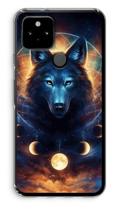 Case Company® - Hoesje geschikt voor Google Pixel 5 hoesje - Wolf Dreamcatcher - Soft Cover Telefoonhoesje - Bescherming aan alle Kanten en Schermrand