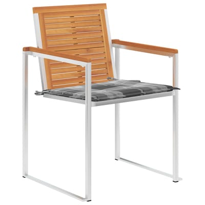 vidaXL - Tuinstoelen - 2 - st - met - kussens - massief - acaciahout - en - staal