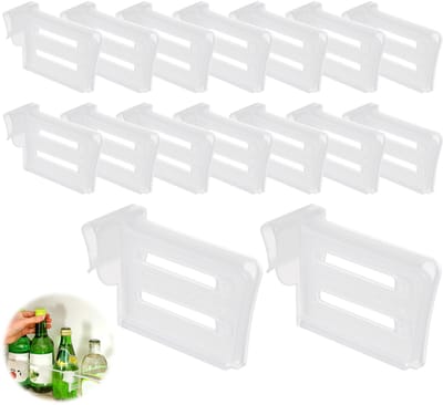 16 stuks - Koelkastverdelers - Koelkastplanken - Kunststof verdelers - Flessenrekken voor de koelkast - Opbergrekken voor de koelkast - Opbergrekken voor de zijkant van de koelkastdeur - Geschikt voor keuken- en thuisopslag