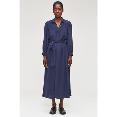 ZENGGI Technosilk Gathered Dress Ink Blue Größe: XS | Blusenkleider Outlet | Damen | Blau