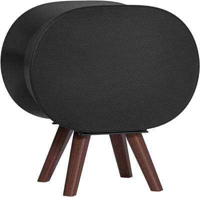 Houten Bureau Speakerstand voor Sonos Era 300 - Ruimtebesparende Desk Stand Houder voor Decoraties, Zwart, Geschikt voor Geluidsinstallaties en Audio Accessoires