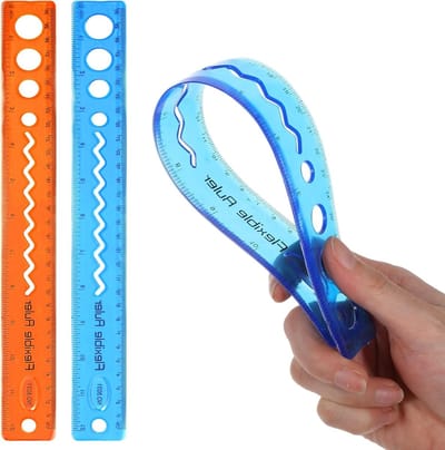 2 Stuks Flexibele Liniaal 30cm - Plastic en Buigzaam, Translucent en Schokbestendig voor Thuisgebruik en School