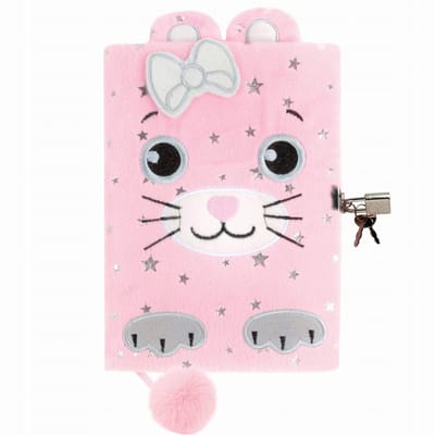 Derform - Pluche Dagboek - Kattenthema - Met Slot - Kidea