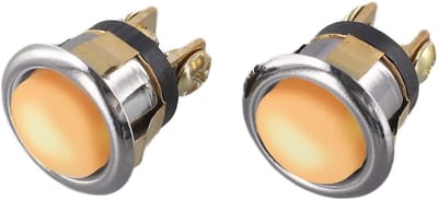 Verlichte Deurbel Knop - Drukknop Vervanging - Toegangscontrole - Bedraad Metaal Licht - 2 Stuks - Geel